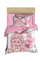 Dijital Baskılı 3d Bebek Nevresim Takımı Rabbit Baby Pembe - 2