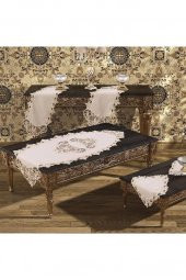 Diamond Salon Takımı 5 Parça Krem - 3