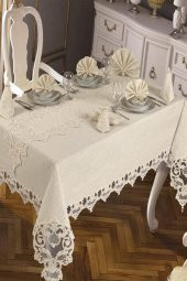 Duru Masa Örtüsü 26 Parça Krem thumbnail 2