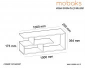MOBAKS KÜBA TV SEHPASI (PARLAK BEYAZ) - 6