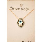 El Figürlü Zirkon Taşlı Kolye - 2