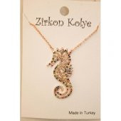 Deniz Atı Figürlü Zirkon Taşlı Kolye - 2