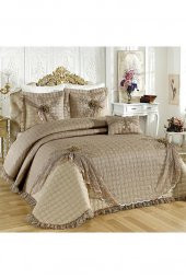 Goncagül Çift Kişilik Yatak Örtüsü Cappucino thumbnail 3