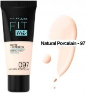 Maybellıne Fıt Me Matte Poreless Fondöten 97 Natural Porcelaın - 2