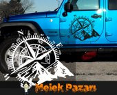 Pusula, Dağ Araba Sticker. Oto Çıkartma - 1