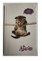 Cutev Popernote Kuşe Kağıtlı Ciltli Defter - Kedili - 1