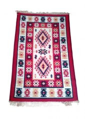 Makine Dokuması Uşak Antik Kilimi, Pamuklu, Kenarları Püsküllü - 6