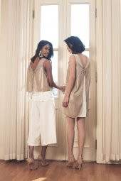 KASHA YANI ŞERİTLİ BOL PAÇA BAYAN PANTOLON - 19YP046 KEMİK - 6