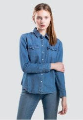 LEVİS BAYAN KOT GÖMLEK MAVİ 58930-0007 - 1