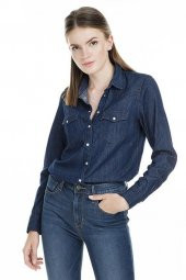 LEVİS BAYAN KOT GÖMLEK MAVİ 58930-0007 - 5