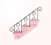 Ahşap Ve Ferforje Merdiven Anahtarlık - Duvar Rafı - Dekoratif Anahtarlık Ve Raf - 8