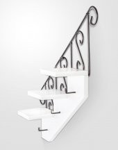 Ahşap Ve Ferforje Merdiven Anahtarlık - Duvar Rafı - Dekoratif Anahtarlık Ve Raf - 3