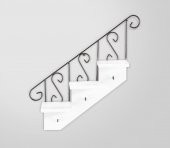 Ahşap Ve Ferforje Merdiven Anahtarlık - Duvar Rafı - Dekoratif Anahtarlık Ve Raf - 4