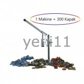 Soda Gazoz Kapağı Kapatma Makinesi + 300 Kapak Şişe Kapatma Aleti - 1