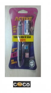 Tombow 0,7 Versatil kalem + 0.7 tombo uç + Silgi COCO - 1