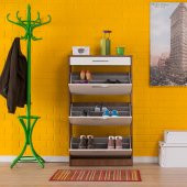 Adore Flat Düşer Kapaklı Çekmeceli Ayakkabılık - Noce - Lake Beyaz - 6