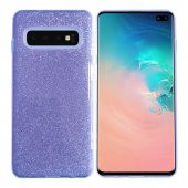 Samsung S10 (G973) 3in1 Simli Silikon Arka Kapak Mor - 3