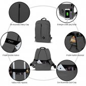 My Valice Smart Bag GALAXY Usb Şarj Girişli Notebook Sırt Çantası Füme - 8
