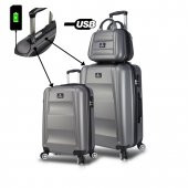 My Valice Smart Bag Exclusive Usb Şarj Girişli 3lü Valiz Seti (Kabin, Orta ve Makyaj) Antrasit - 1