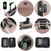 My Valice Smart Bag Exclusive Usb Şarj Girişli 3lü Valiz Seti (Kabin, Orta ve Makyaj) Antrasit - 6