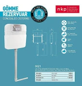 Nkp Çift Kademeli Gömme Rezervuar (Hela Taşı Uyumlu) BUTON DAHİL - 1