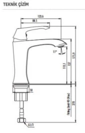 Creavit Avangart Lüx Lavabo Bataryası Armatürü AG1500 - 2