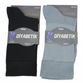 6 Adet Erkek Bamboo Diabetic Şeker Çorabı Merserize Dikişsiz - 2