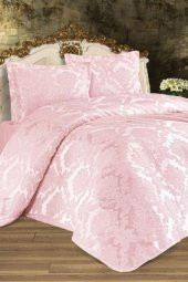 Busem Jakarlı Şönil Yatak Örtüsü Pudra thumbnail 2