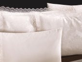 Çeyiz Diyarı Fransız Dantelli Lalezar Gelin Seti 7 Parça Krem 240x250 cm - 3