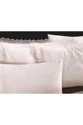 Çeyiz Diyarı Fransız Dantelli Lalezar Gelin Seti 7 Parça Krem 240x250 cm - 7