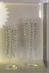 SadeHomeDecor lucky art kristal sarkan boncuk mumluk 35 cm ve 30 cm (2li set) - 3