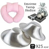 Gümüş Göğüs Ucu Koruyucu 925 Ayar Kapak Kapakları Emzirme Yastığı - 1