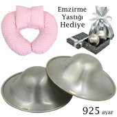 Gümüş Göğüs Ucu Koruyucu 925 Ayar Kapak Kapakları Emzirme Yastığı - 3