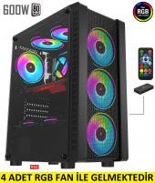 Gamemax FC-9320G 600W 80 Plus Bronze 4 x120mm RGB Fanlı Mesh Gaming Oyuncu Bilgisayar Kasası - 1