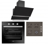 Simfer Siyah Ankastre Set (7306 Fırın+3500 Ocak+8658 Davlumbaz) - 1