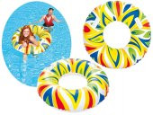 Plaj Topu HEDİYE - Bestway 36053, Desenli Büyük Tutmalı Simit - Havuz, Deniz Yüzme Simidi, 107 cm - 1