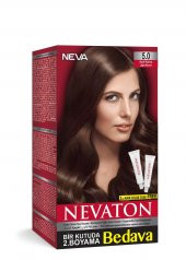 Nevaton Set Saç Boyası Bir Kutuda 2 Boyama  5.0 Açık Kahve - 1