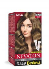 Nevaton Set Saç Boyası Bir Kutuda 2 Boyama  8.0 Açık Kumral - 1