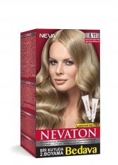 Nevaton Set Saç Boyası Bir Kutuda 2 Boyama  8.11 Açık Kumral Yoğun Küllü - 1