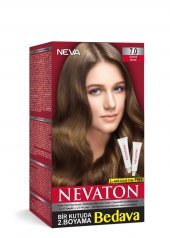 Nevaton Set Saç Boyası Bir Kutuda 2 Boyama  7.0 Kumral - 1