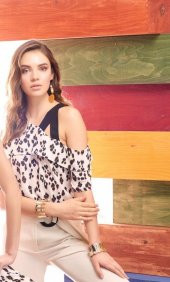 MİARTE LEOPAR DESEN HAREKETLİ BAYAN BLUZ - 10293 LEOPAR - 1