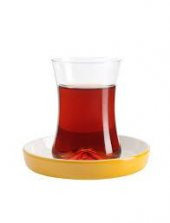Koleksiyon Tiryaki 6lı Çay Seti Sarı - 1