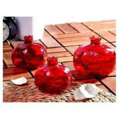 3 lü Bereket Narı Biblo Set Cam,Dekoratif - 1