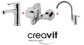 CREAVİT VEGA LAVABO+EVYE+BANYO BATARYA SETİ VG1840+VG2840+VG8640 5 YIL GARANTİ thumbnail 1