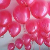 100 lü Adet Metalik Parlak Sedefli Lateks Koyu Pembe Renkli Balon - 1