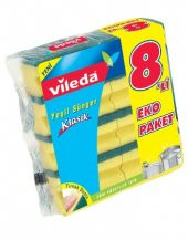 Vileda Yeşil Oluklu Bulaşık Süngeri 8 Li - 1