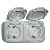 Viko 90555488 Palmiye Beyaz Ip54 İkili Topraklı Priz - 1