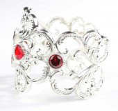 Kırmızı Yakut Taşlı Kalın Bilezik - 4