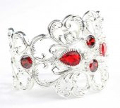 Kırmızı Yakut Taşlı Kalın Bilezik - 5