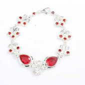 Kırmızı Yakut Taşlı Antik Bileklik - 6
